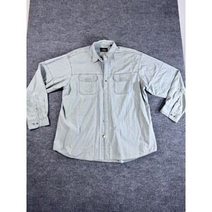 RedHead Men's Green 100% Cotton‎ Long Sleeve Button-Up Shirt XL Pockets